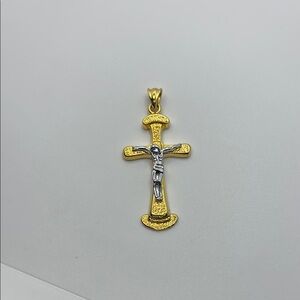 Gold and Silver Cross Pendant